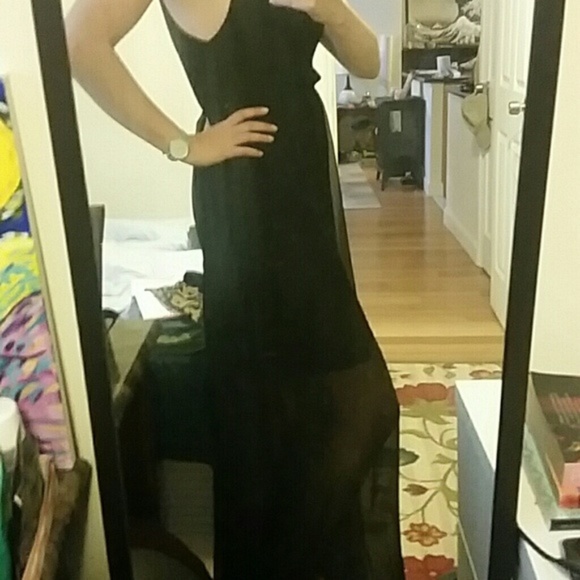 Wine Boho Chiffon Maxi Dress - Picture 7 of 8